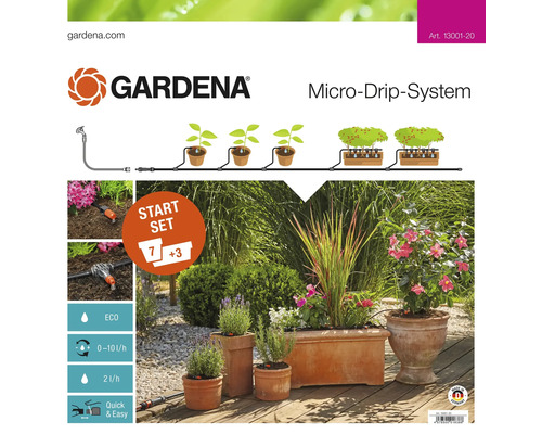 Kit d'arrosage GARDENA Micro-Drip kit de démarrage pots pour plantes taille M (pour jusqu'à 7 pots pour plantes ou 3 bacs à plantes)