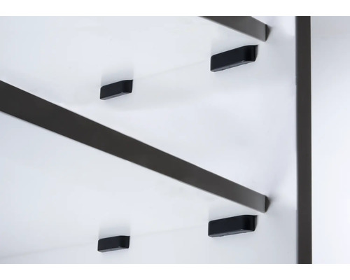 Vue détaillée d''une armoire avec des étagères et des supports