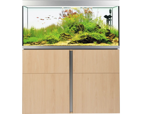 Kit complet d'aquarium Fluval Siena 332 avec éclairage LED, chauffage, filtre externe et meuble bas 332 l hêtre 110 x 55 x 128 cm