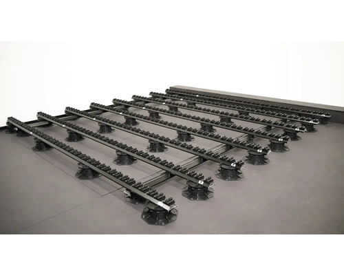 Structure porteuse pour lames de terrasse sur pieds