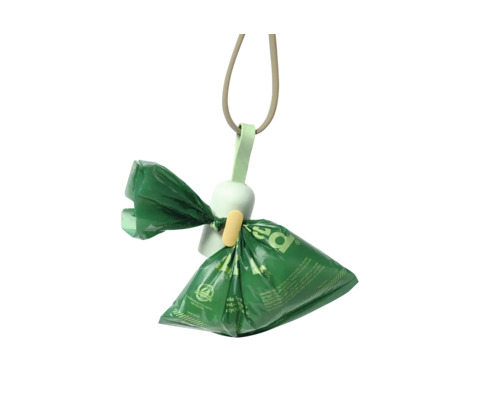 Distributeur de sacs à excréments canins avec sac à excréments canins plein