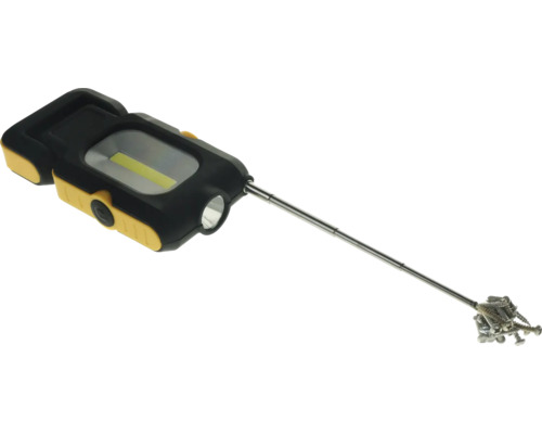 Lampe de travail avec bras télescopique et tête magnétique pour ramasser les vis