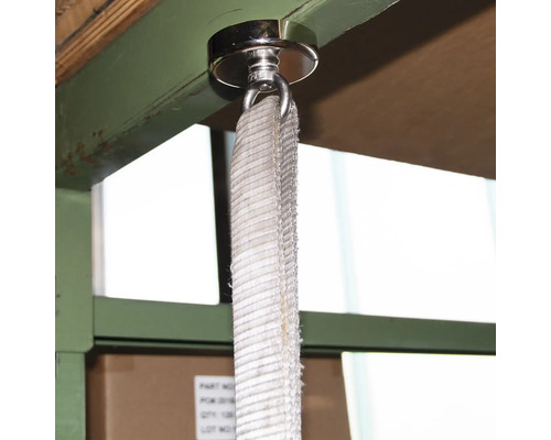 Aimant avec crochet et bande textile pour la fixation