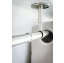 Gardinenstangen Set ausziehbar 2in1 edelstahl-optik 160-280 cm Ø 16/19 mm
