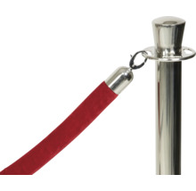 Corde de balisage lisse rouge extrémité chromée 150 cm-thumb-2
