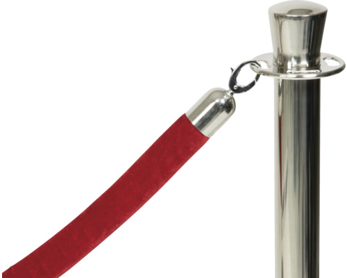 Absperrpfosten mit rotem Samtseil