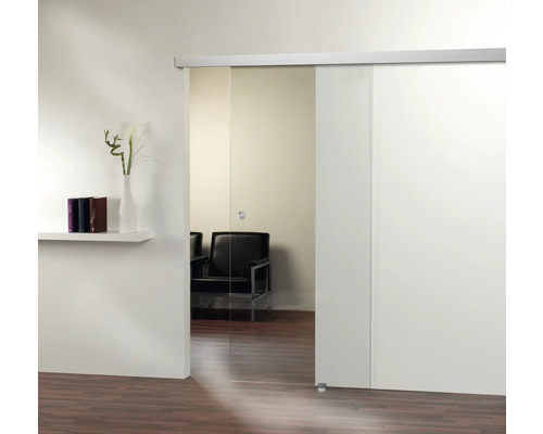 Scène d''intérieur avec porte coulissante en verre