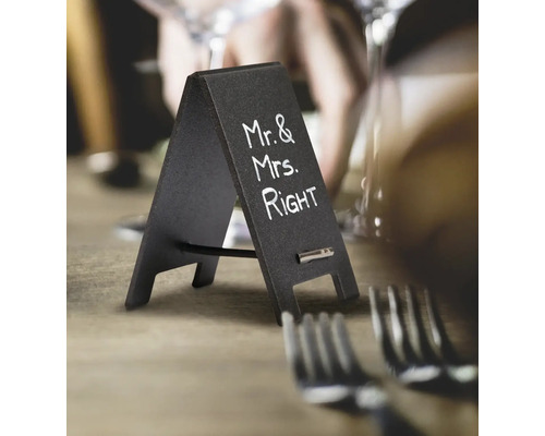 Tischaufsteller mit der Aufschrift Mr. & Mrs. Right