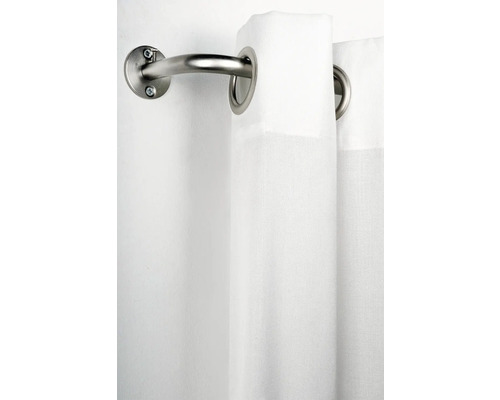 Tringle à rideaux avec rideau blanc à œillets