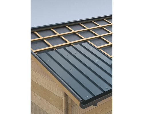 Detailansicht des Aufbaus einer Metalldachkonstruktion