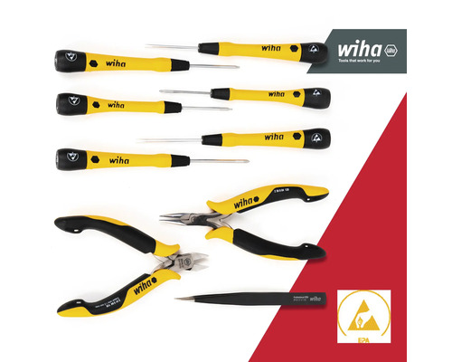 Wiha Werkzeugset mit Schraubendrehern, Zangen und Pinzette