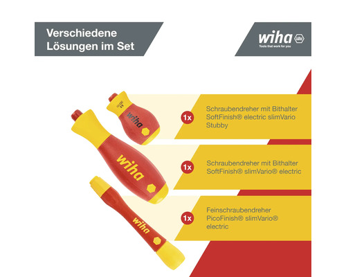 Wiha Schraubendreher Set mit Bithalter und Feinschraubendreher