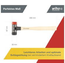 Schonhammer Safety Wiha 30 mm Kopfdurchmesser mittelweich/hart-thumb-3