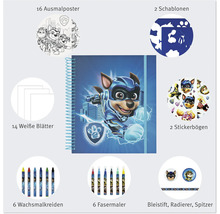 Malset mit Malbuch, Stiften, Aufklebern, Schablonen und Postern mit Paw Patrol Design