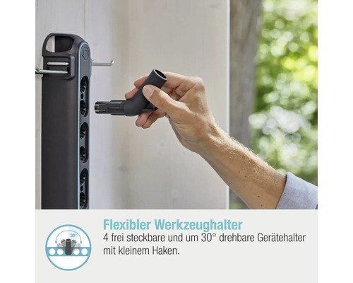 Werkzeughalter mit flexiblen Gerätehaltern zur Werkzeugaufbewahrung