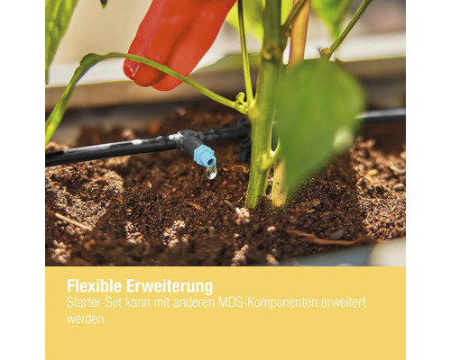 Tropfschlauch zur Bewässerung von Pflanzen im Garten.