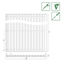 Panneau acoustique pin brut massif 2400 x 572 x 19 mm