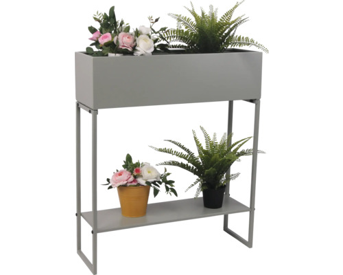 Support à fleurs à deux niveaux avec bacs à plantes