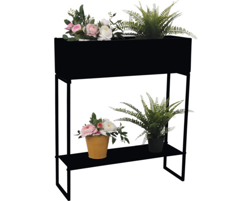 Blumenständer mit zwei Ebenen und Blumen