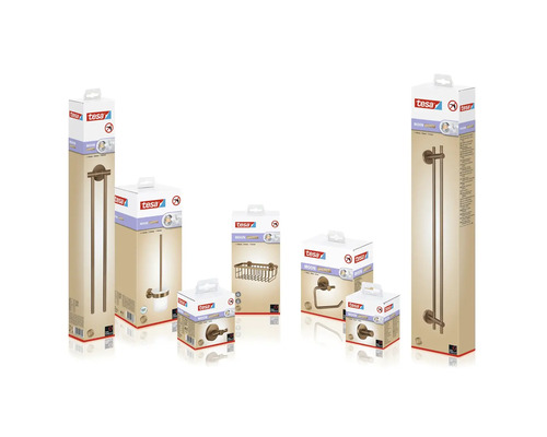 Verschiedene Tesa Moon Badaccessoires in Produktverpackung