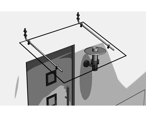 Illustration d''un auvent au-dessus d''une porte avec applique murale d''extérieur