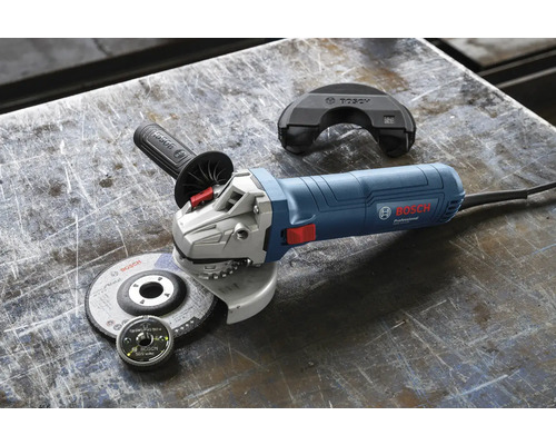 Bosch Winkelschleifer mit Schleifscheibe und Zubehör