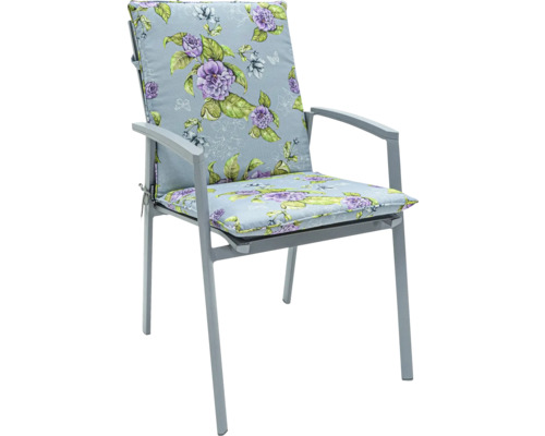 Gartenstuhl mit Armlehnen und Blumenmuster-Auflage