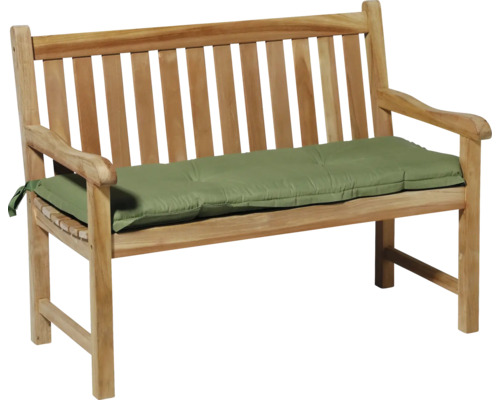 Banc de jardin en bois avec accoudoirs et coussin d''assise