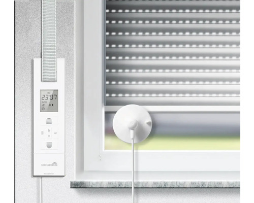 Commande de volet roulant Schellenberg avec minuterie et volet roulant avec éclairage