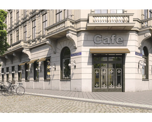 Ansicht eines Cafés in einem Gebäude