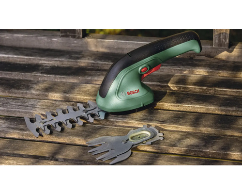 Akku-Grasschere mit Strauchmesser und Grasschere Messer