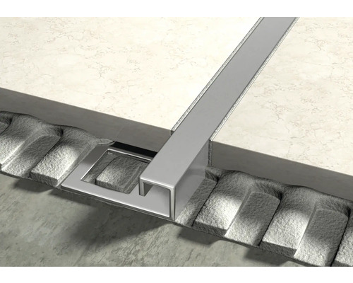 Caniveau de douche en acier inoxydable avec carrelage