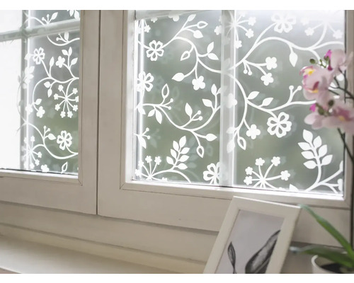 Fenêtre avec film floral pour vitres pour l''intimité et la décoration