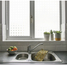 Scène de cuisine avec film de fenêtre pour l''intimité, évier et décoration