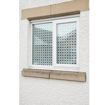 Fenêtre avec film à motif carré pour l''intimité