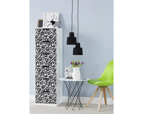 Bureau décoratif avec classeur, table et lampe