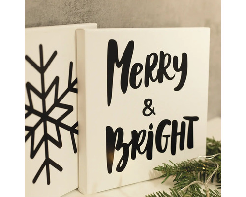 Dekorative Leinwandbilder mit Weihnachtsmotiven und Schriftzug