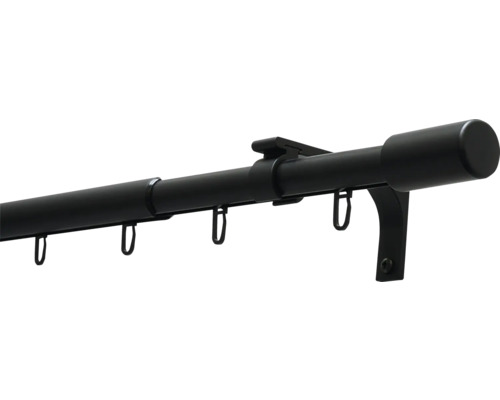 Gardinenstange mit Halterung und Gleitern zur Befestigung von Gardinen