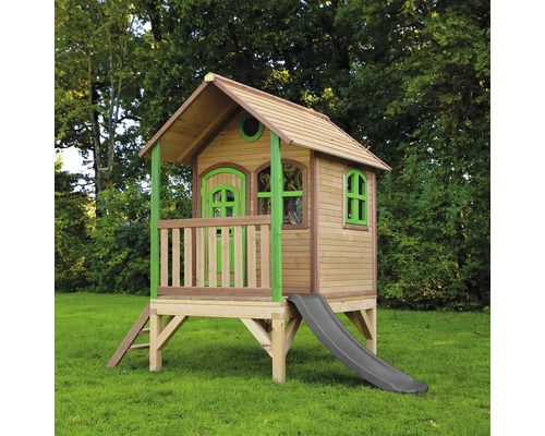 Cabane de jeu en bois avec toboggan pour le jardin