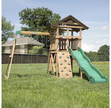 Spielplatz mit Turm, Rutsche, Schaukel und Kletterwand