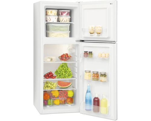 Geöffneter Kühlschrank mit Lebensmitteln