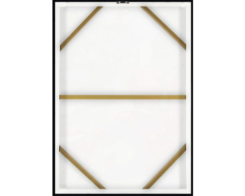 Rückseite einer Leinwand mit Holzrahmen und Aufhängevorrichtung