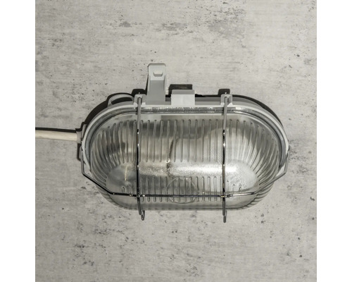 Plafonnier ovale avec grille de protection