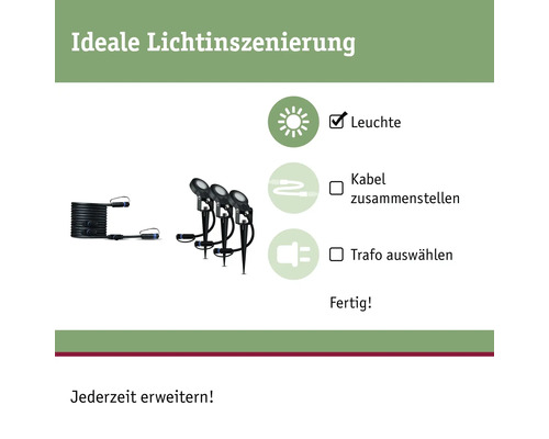 Gartenstrahler Set mit Kabel und Erdspieß