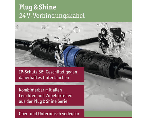 Câble de raccordement Plug and Shine 24 volts avec protection IP 68