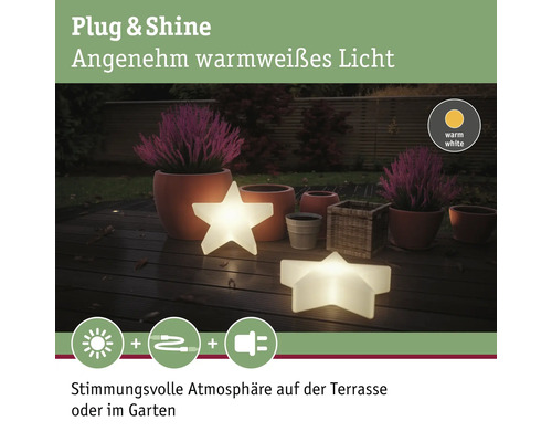 Dekorative Sternleuchten für den Aussenbereich auf einer Terrasse