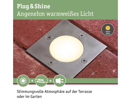 Spot encastrable au sol avec lumière blanc chaud pour terrasse ou jardin