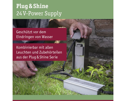 Plug and Shine Alimentation 24 volts avec prise extérieure