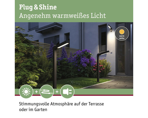 Gartenbeleuchtung mit warmweissem Licht und Steckersystem