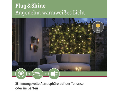 Guirlande lumineuse décorative à lumière blanc chaud pour terrasse et jardin